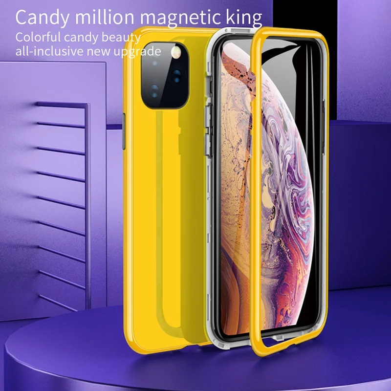 Чехол с магнитной адсорбцией для iPhone 11 Pro Max 11 Pro 11 Macron цветной стеклянный чехол для iPhone XS Max XR XS 7 8 6 6S Plus
