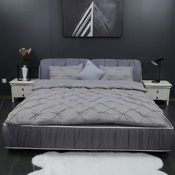 

Yimeis Bedding Set Kids Plaid Luxury King Bedding Comfortable Queen Size Bed Sheets Set