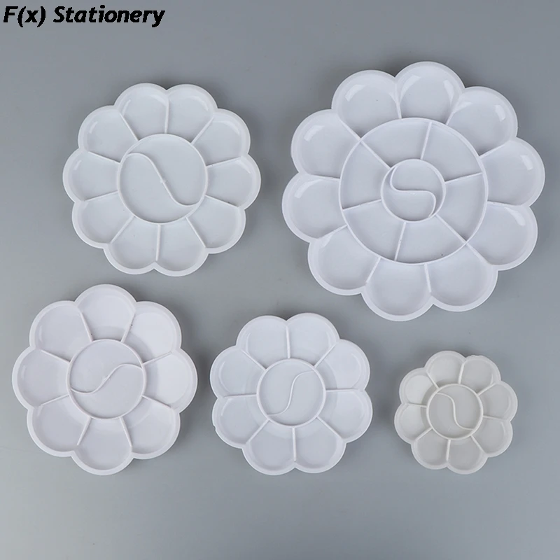 4 Size Palette Art Alternatives Paint Plastic Palette Supply White Watercolor Pigment Tray Painting Supplies