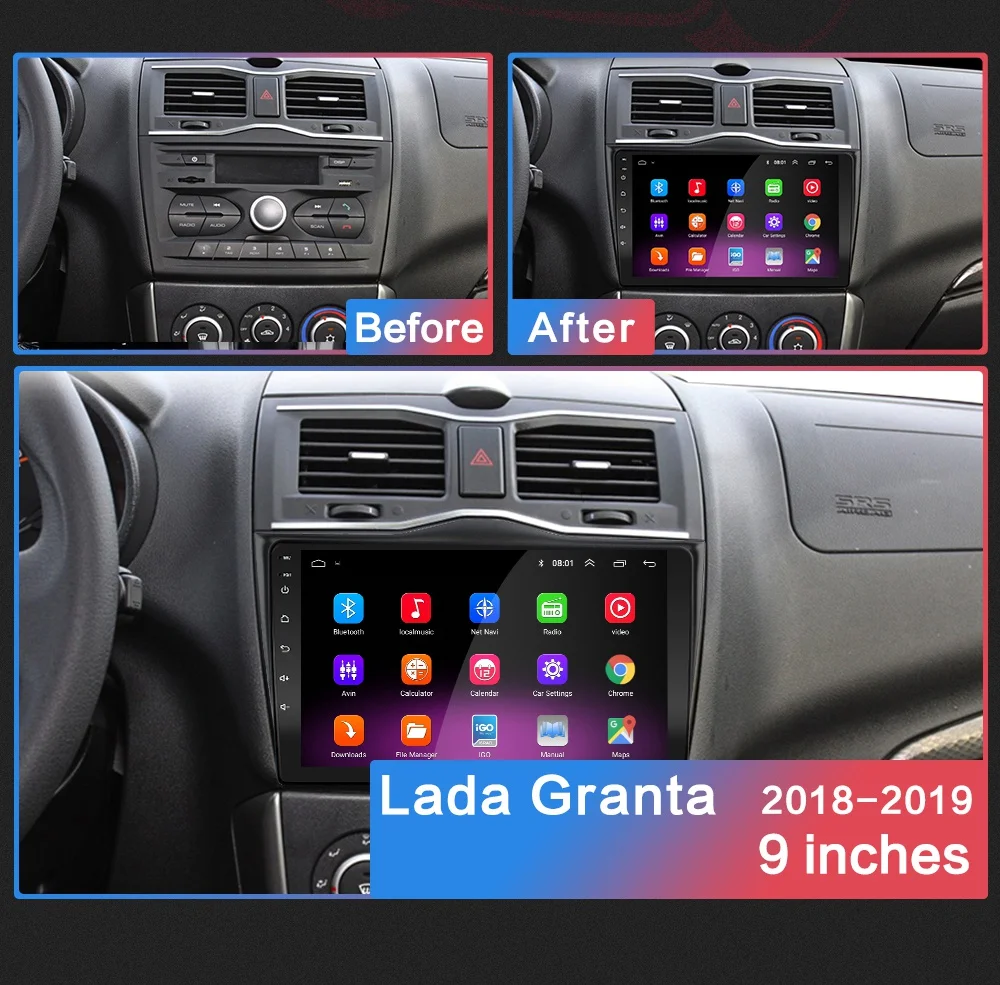 2G+ 32G " 2din Android 8,1 автомобильный Радио мультимедийный плеер для Lada Granta автомобильный Радио gps навигация wifi плеер без DVD