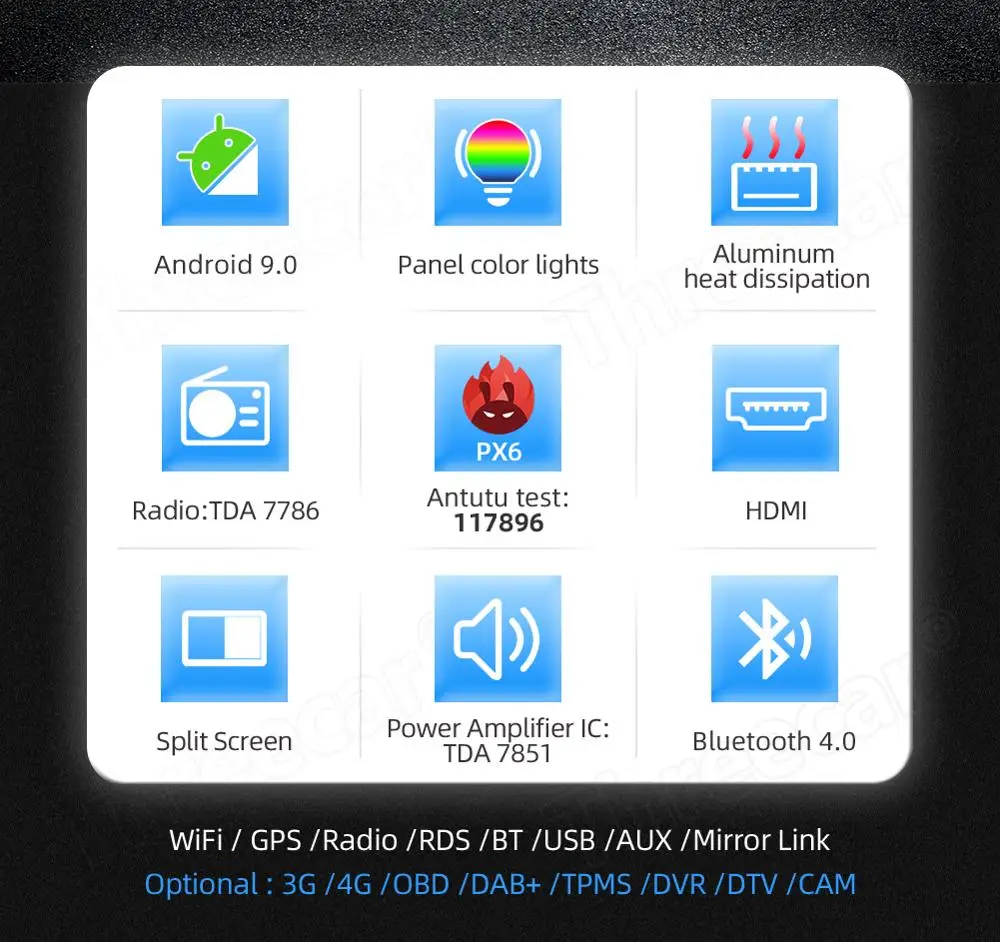  PX6 Android 9.0 DSP Car Radio For 2006-2011 Honda Civic Multimedia Video Player Navigation GPS wifi