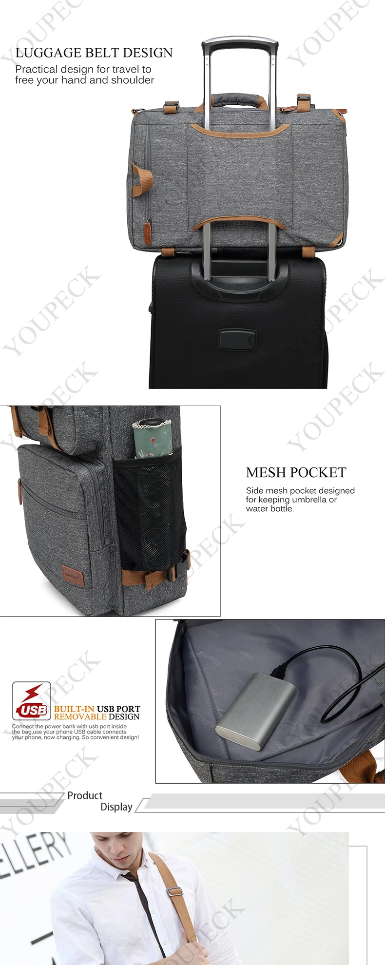 Многофункциональный мужской рюкзак, сумка для ноутбука 17,3 дюймов для Macbook Pro 15, портфель для ноутбука, дорожная сумка, сумка для ноутбука 15,6 дюймов