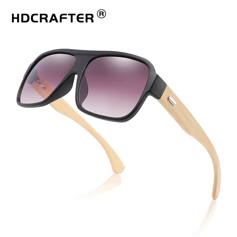 HDCRAFTER плоские бамбуковые солнцезащитные очки с футляром бренды женские солнцезащитные очкив ретро стиле авторские деревянные очки мужские