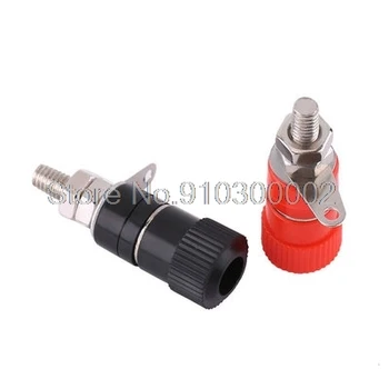 

10PCS/LOT Terminal Blocks JS-910B 4mm Amplifier Terminal Connector Binding Post Banana Plug Jack Mount Black 5 Red 5
