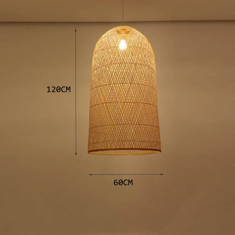 Современная бамбуковая лампа художественный подвесной светильник ing ресторан отель подвесной светильник для гостиной подвесной светильник кухня кафе бар светильник - Цвет корпуса: E 60CM