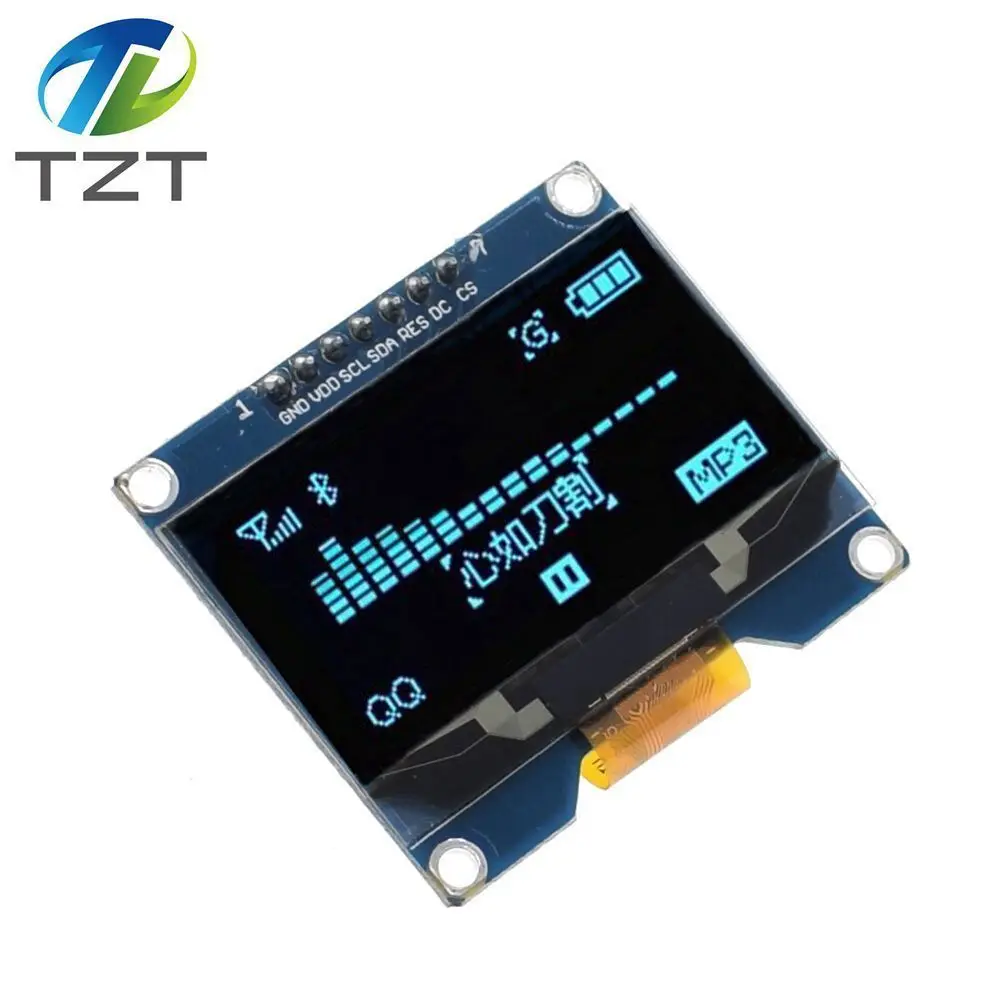 TZT 1 шт. 1,54 дюймов 7PIN белого и синего цвета OLED Экран модуль SSD1309 Drive IC совместимый для SSD1306 SPI Интерфейс 128*64