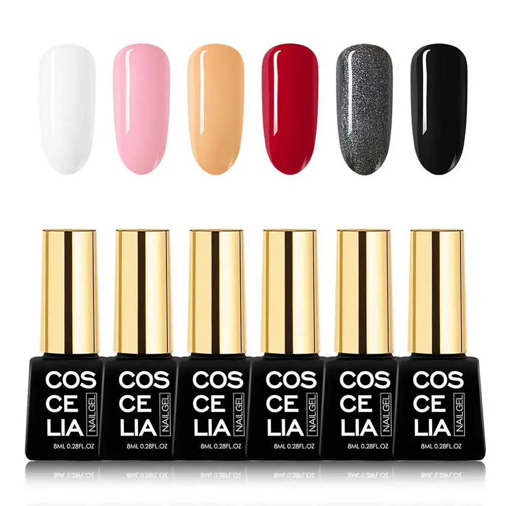 Set K COSCELIA набор гель-лаков для ногтей для маникюра акриловый Фрезер для ногтей cо шлифовальными комплект Гель-лак гибридные Лаки! полупостоянная комплект 6 шт. био-Гели Soak Off УФ-гель - Цвет: Set K