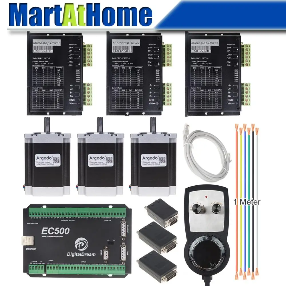 3 оси чпу шаговый драйвер комплект Mach3 Ethernet 460 кГц с MPG контроллер для DIY ЧПУ