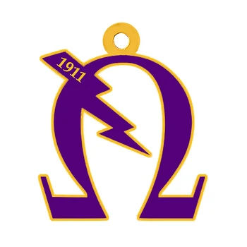 

Exquisite purple enamel metal Greek letter O 1911 label charm for university society fraternity jewelry DIY pendant