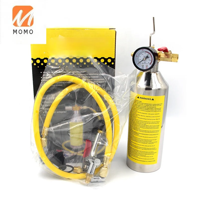 

JS399 Flush Canister Gun Kits Clean Tool Set R134a R12 R22 R410a R404a relief valve for Auto A/C Air Conditioning