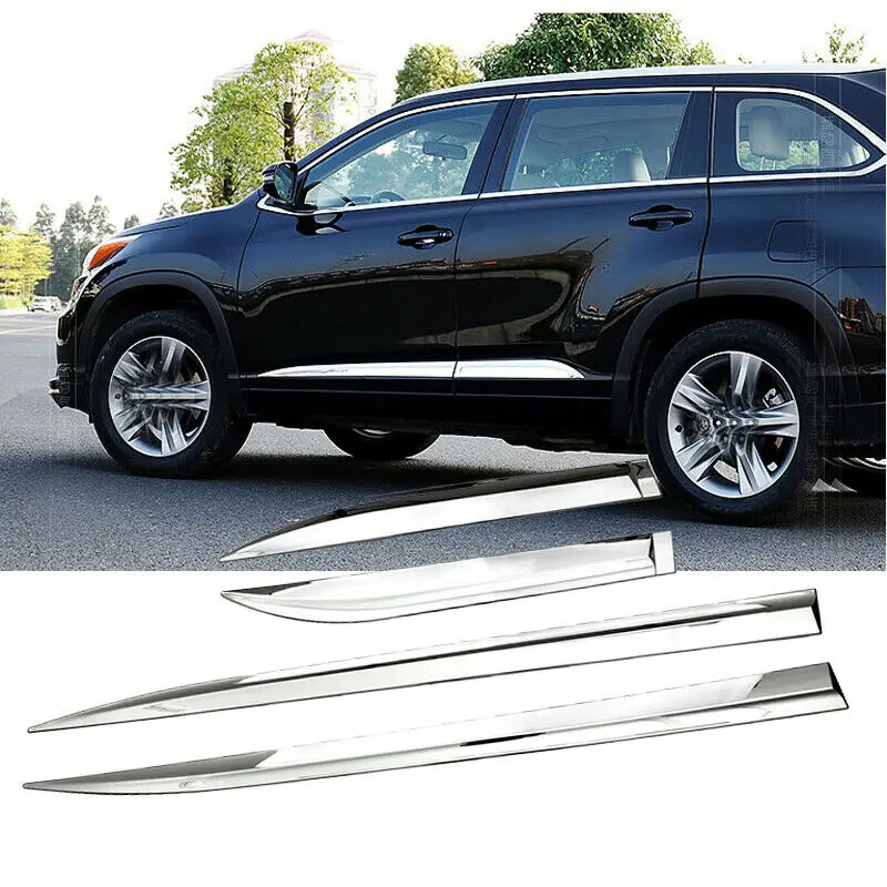 Хромированный корпус двери боковой молдинг крышка отделка гарнир для Toyota Highlander