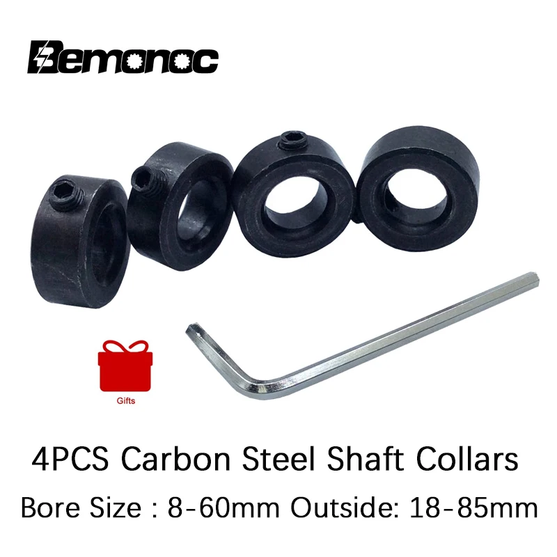 

Bemonoc 4Pcs SC45CS Carbon Steel Shaft Collars Bore 8-60mm Outsize 18-85mm Width 8-14mm Screw Style Shaft Collar Gift Allen Key