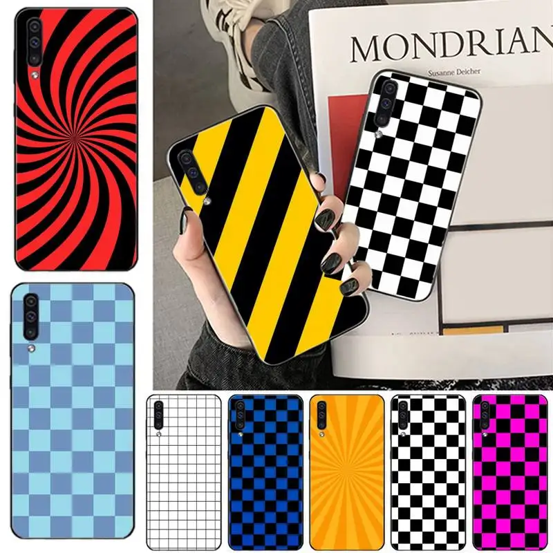

Checkerboard Checkered fashion Phone Case For Samsung galaxy S 7 8 9 10 20 edge A 6 10 20 30 50 51 70 note 10 plus