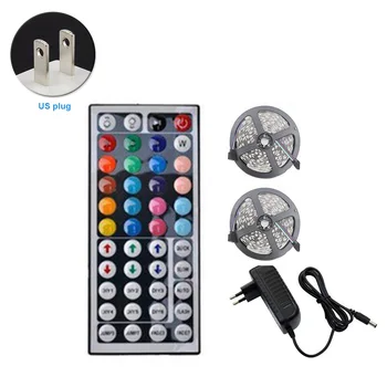 

2pcs 5m Colorful Flexible Wedding Party With Infrared Remote Control Self Adhesive RGB LED Strip 12V 44-key Gift TV Background