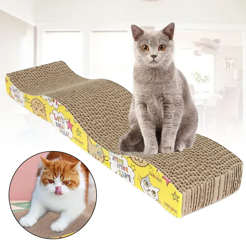 Cat Kitten Corrugated Cardboard Scratch Board Scratcher Bed Claws Care Toy