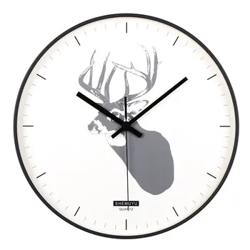 

Animal Deer Nordic Wall Clock Metal Simple Creative Bedroom Bathroom Wall Clock Modern Design Reloj Pared Decoration BW50WC