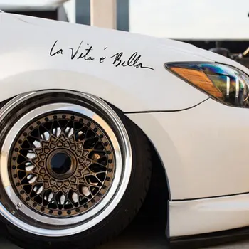 

La Vita e bella English Letter Side Door Car Stickers Reflective Vinyl Decal Car Decoration