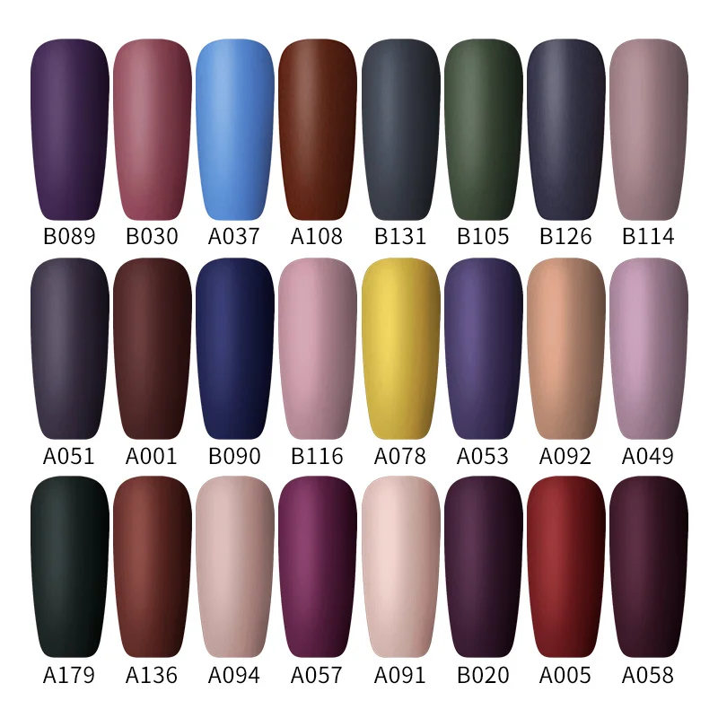 LEMOOC 8ml Pure Nail Gel Semi Permanent Soak Off with Matte Top Coat Nail Art Uv Gel Nail Polish Gel Varnish Nail Art Gel Paint