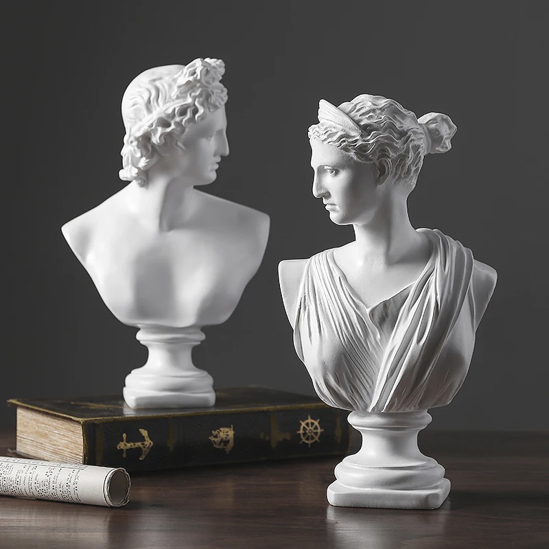 

Mini Resin Plaster Statue Retro Small Avatar Sketch Practice Ancient Greek Roman Mythology Figure Model Crafts Home Decoration