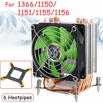 

3Pin 6 Heat Pipes Computer CPU Cooler Cooling 90cm Cooling Fan Heatsink Cooler Radiator for 115X 1366 Motherboard Gaming Player