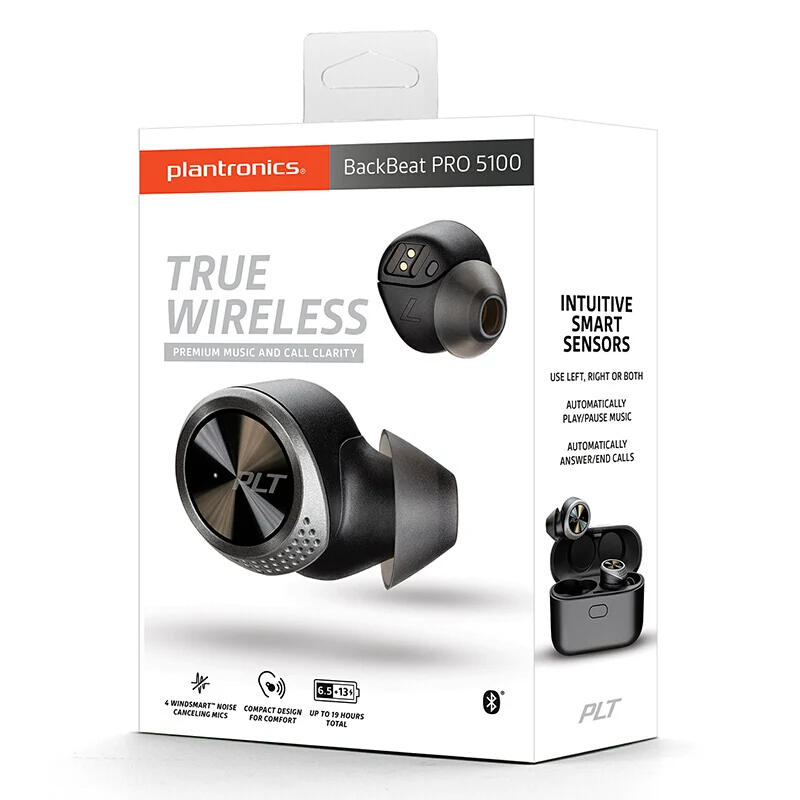 Наушники PLANTRONICS BACKBEAT PRO Bluetooth 5,0 5100 настоящие Беспроводные наушники с IPX4 водостойким приложением BackBeat на Android iOS