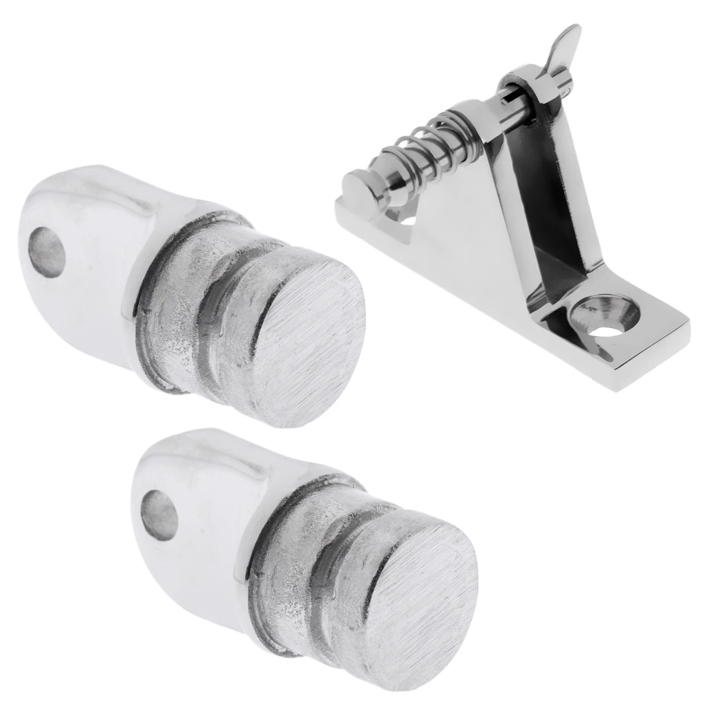 Boat Canopy Deck Hinge Removable Quick Release Pin & 2x 22mm Inside Eye End