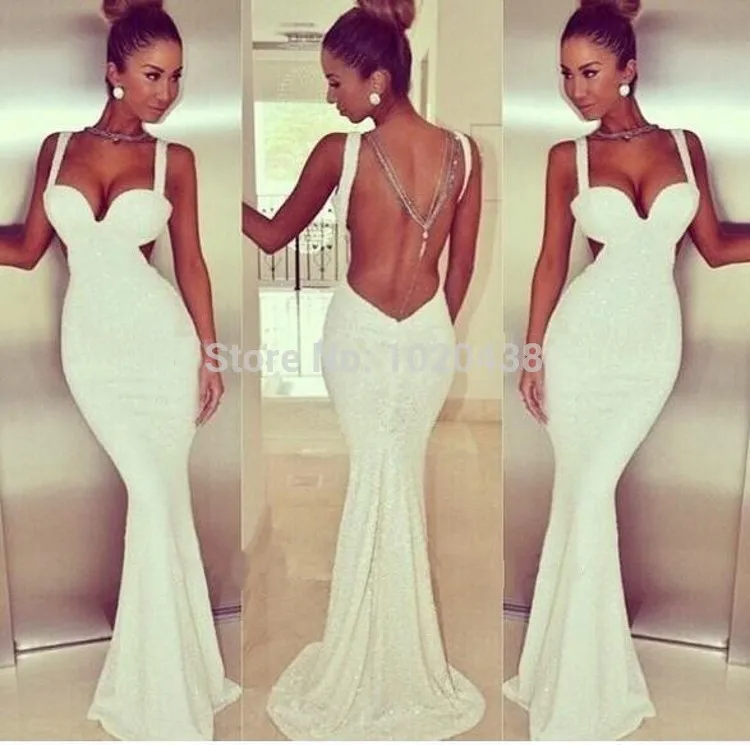 Gorgeous Sweetheart Spaghettibandjes Lange Mermaid Prom Zwart Wit Lovertjes Lace Backless Party Gown Vestidos bruidsmeisje jurken Gorgeous Sweetheart Spaghettibandjes Lange Mermaid Prom Zwart Wit Lovertjes Lace Backless Party Gown Vestidos bruidsmeisje jurken