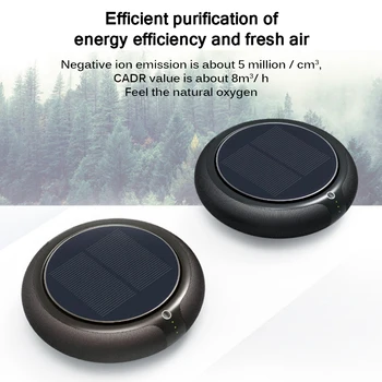 

Portable Mini Solar Humidifier Vehicle Home No Noise Solar Power Filter Cleaner Purify High Speed Ionizer Anion Air Purifier New
