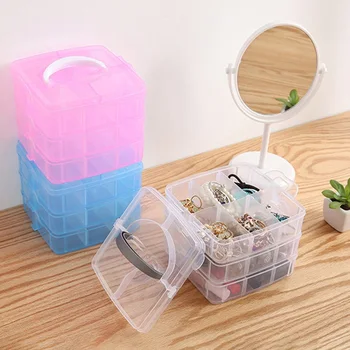 

Make Up Case 3 Layers Fashion Cosmetic Jewelry Box Holder Makeup Brush Holder Office Sundries Make Up Container Boxes