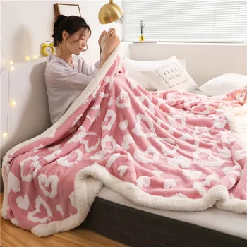 

Home textile products warm in winter lamb velvet double-sided blanket for midday sleep