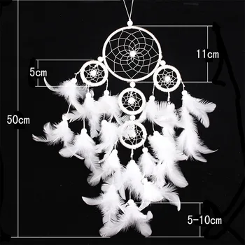 

Rings Pure White Dreamcatcher Birthday Gift Home Hanging Decoration Colorful Lights Dreamcatcher Students Gift Night Light Penda