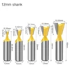 5pcs 12mm Shank 1/2 Dovetail Joint Router Bits Set 14 Degree Woodworking Engraving Bit Milling Cutter for Wood ► Photo 2/6