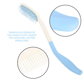 

Quality Durable Plastic Long Comb&Brush With Anti-Slip Curved Handle Comb Brushes Triangular Design Combs For Hair Styling Tool