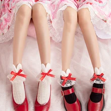 Женские носки* с кроликом Xiaonan, красивые кружевные носки Лолиты для девочек