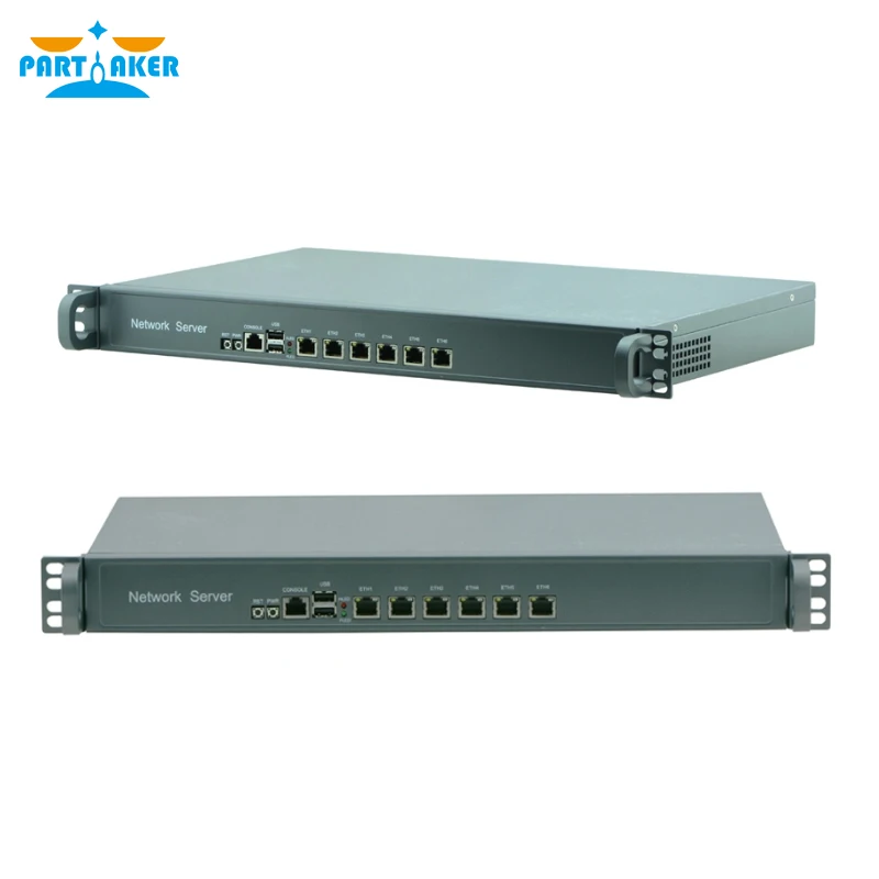 Partícipe 1U 6 puertos Gigabit LAN Mini PC Intel Atom D525 pfsense Red Servidor en Rack Firewall Router 2GB de Ram 32GB SSD - 6