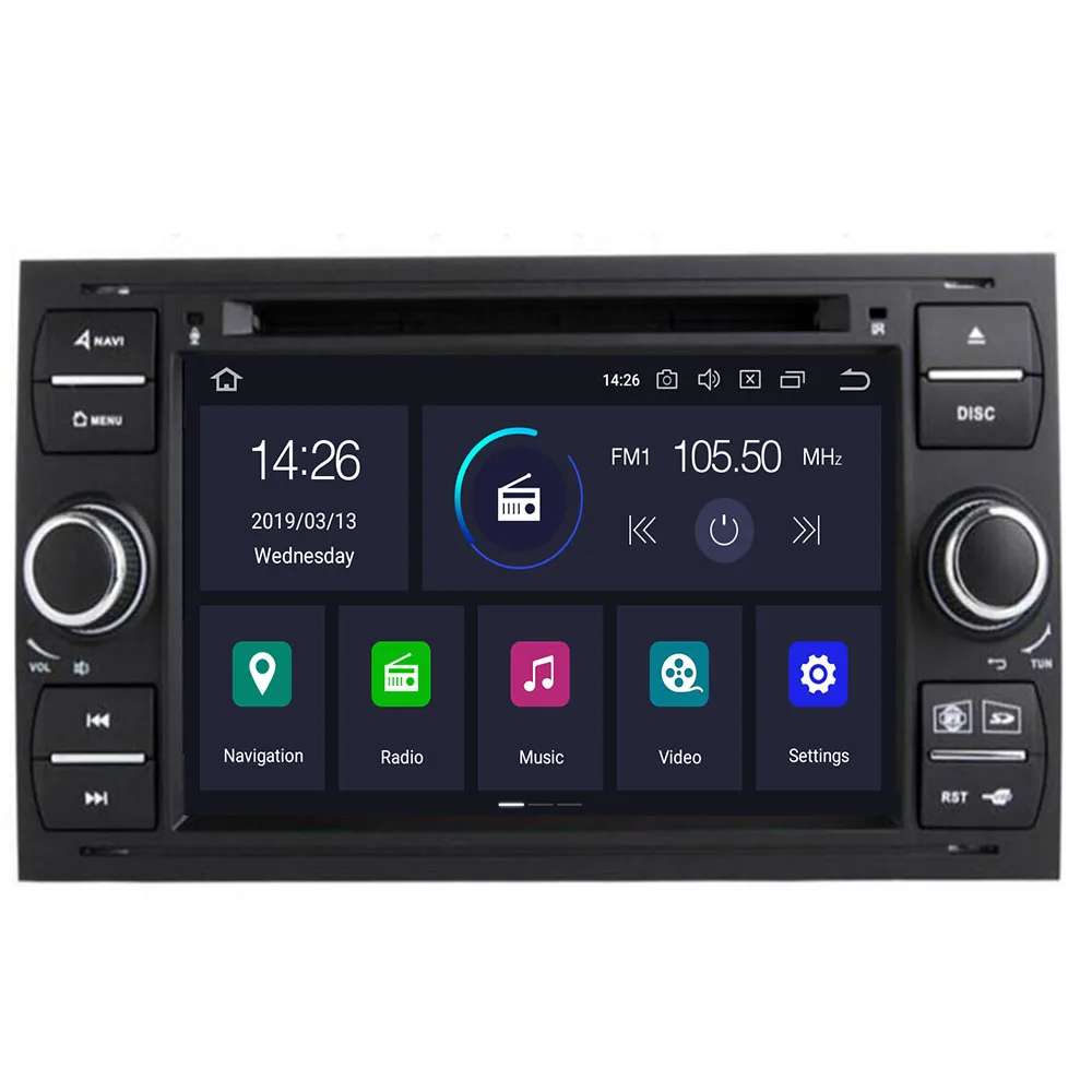 

Android 9.0 8 core 4+32G Car DVD GPS Navigation Player Stereo Radio Audio For Ford Focus 2 Mondeo S C Max Fiesta Galaxy Connect