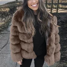 Зимнее женское плюшевое пальто размера плюс, женская зимняя куртка из искусственной норки с капюшоном, новая куртка из искусственного меха, теплая плотная верхняя одежда, куртка abrigo mujer