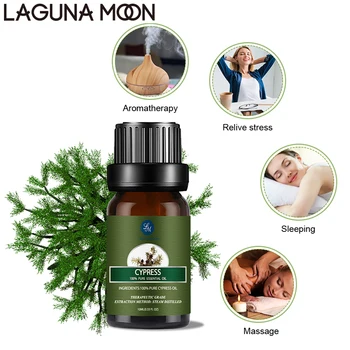 

Lagunamoon Cypress 10ML Pure Essential Oil Massage Diffuser Aroma Lavender Rose Ylang Jasmine Patchouli Oil Calmness