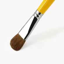 Желтая береза волк волосы гуашь масляная кисточка для длинный стержень акриловая кисть, партиями по 6 комплектов из Акварельная ручка-1 шт. набор из 6 круглые щетки передние D08B