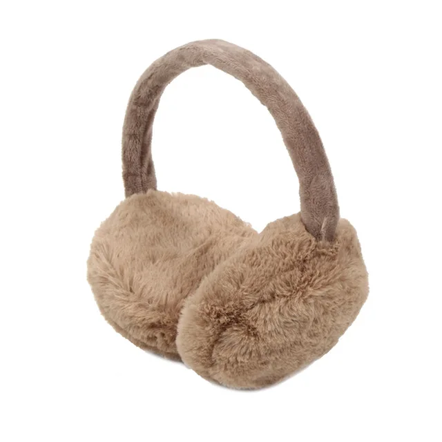 E015 Khaki INDJXND, унисекс, женские, мужские теплые меховые наушники, унисекс, для девочек, зимние, теплые, для ушей, наушники, теплые, повязка на голову, меховые, круглые, наушники - Цвет: E015 Khaki