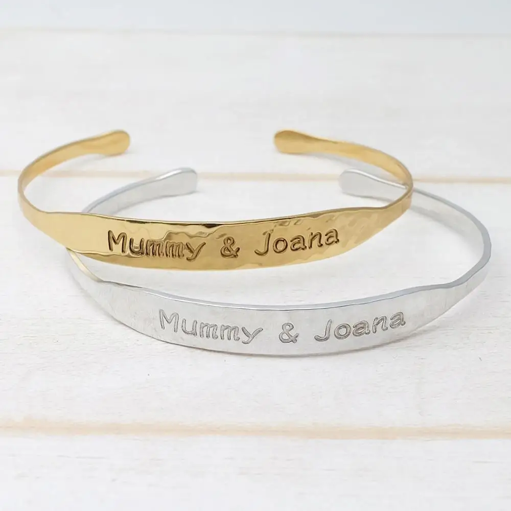

Personalised Cuff Bangle,Engraved Cuff Bangle,Engraved Bracelet,Custom Metal Bangle,Name Jewelry