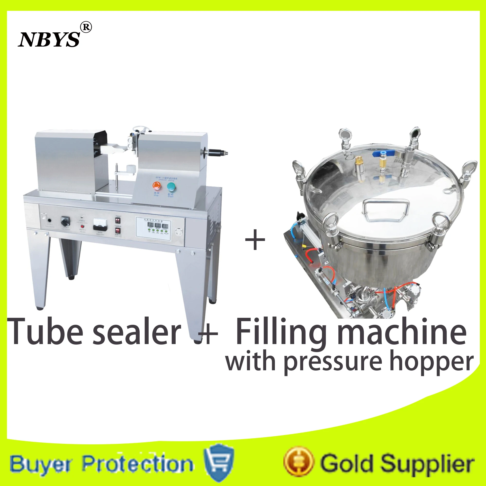 

Tube Tail Sealing Machine + Pressure Hopper Filling Machine Free Shipping To Guangzhou