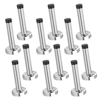 

Stainless Steel Door Stopper with Sound Dampening Rubber Bumper,Wall Mount Door Stop, Contemporary Safety Door Holder with Hardw