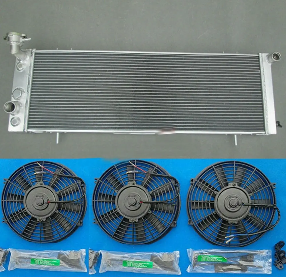 3 Row Aluminum Radiator & Fan*3 For JEEP Cherokee XJ 4.0 242 CID L6