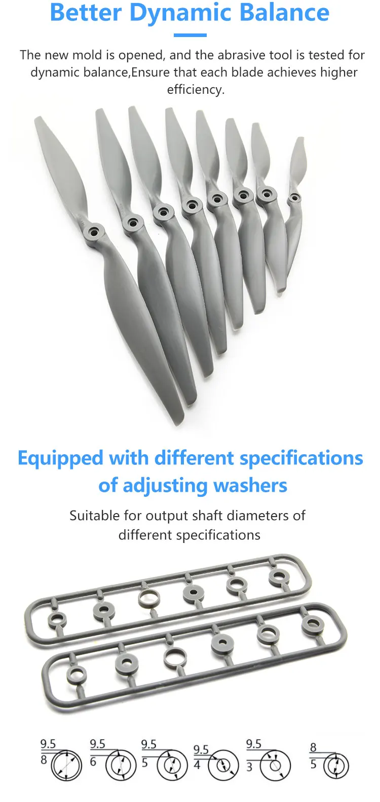 5PCS AEO New APC Nylon Glass Fiber Electric Propeller - 7X5 8X6 9X6 10X7 11X7 12X6 13X6.5 14X7 Prop For RC Airplane APC 8