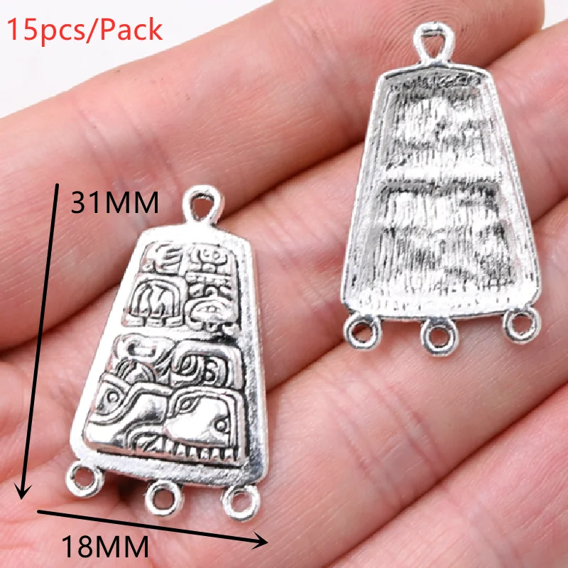 Clearance Maya Totem Connector Charm | Mayan Glyph Pendant | Tailsman Jewelry | Inca Aztec Charm Link Bracelet DIY | Mystical Ancient God Jewellery