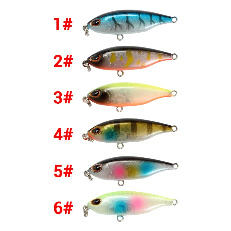 

8# With Hook Depth Dive 0.5-2M 6Colors4.5cm/3.5g Sea Fishing Lures Artificial Pencil ABS Plastic Hard Bait Bionic Bait
