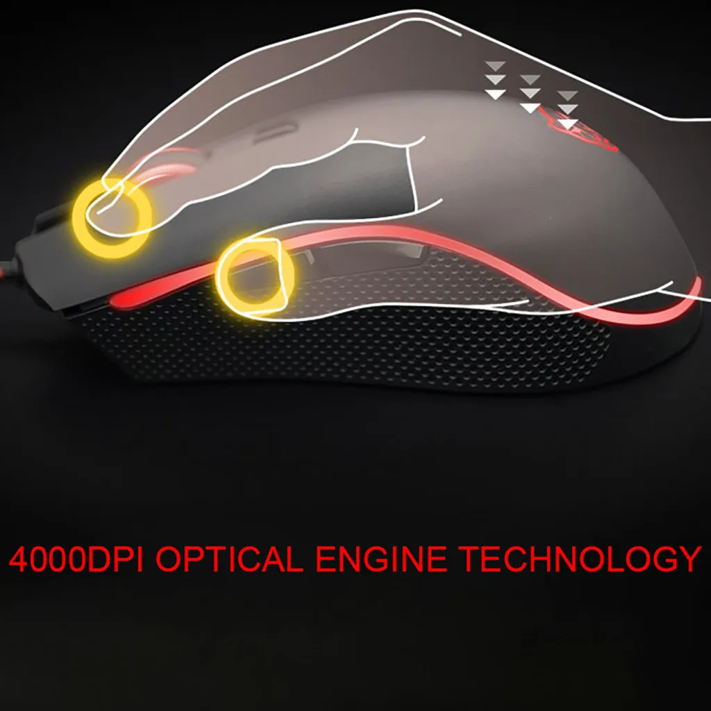 MOTOSPEED V4 4000 dpi профессиональная Проводная игровая мышь RGB с подсветкой 6 кнопок дышащая Проводная игровая мышь проводная USB кабель мышь