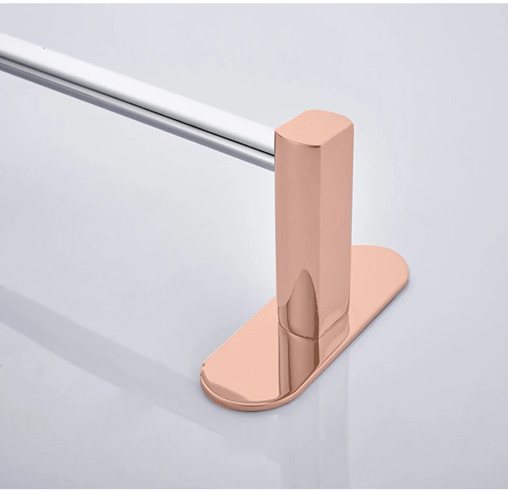 Towel Holder Bars Punch-Free Wall Bath Hanger 40-50cm Silver 304 Stainless Steel Storage Rack Bathroom Accessories