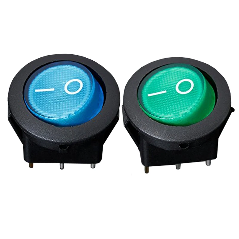 

2Pcs 12V 16A LED Bipolar Rocker Switch on / OFF SPST for Auto Moto Boat - Green & Blue